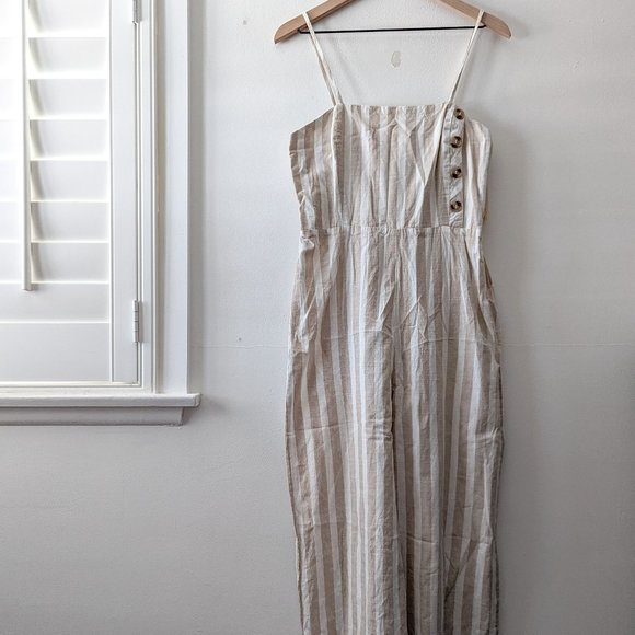 Japna Pants - nwt japna cream beige striped jumpsuit